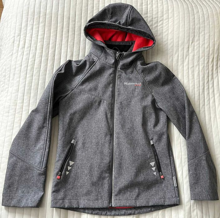 Northville kurtka softshell roz. 164 lat 14 szary melanż fluo odblaski