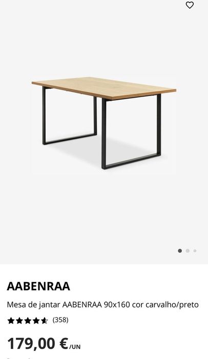 Mesa de Jantar AABENRAA JYSK 90x160 cm