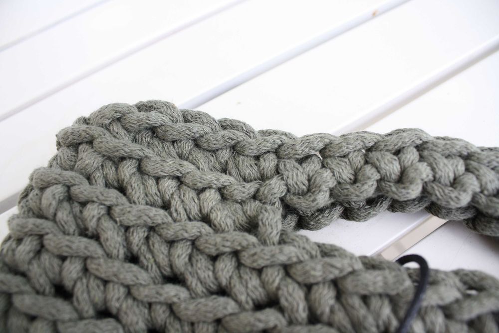 Sploting - torba szydełkowa A4, bawełna, kolor khaki