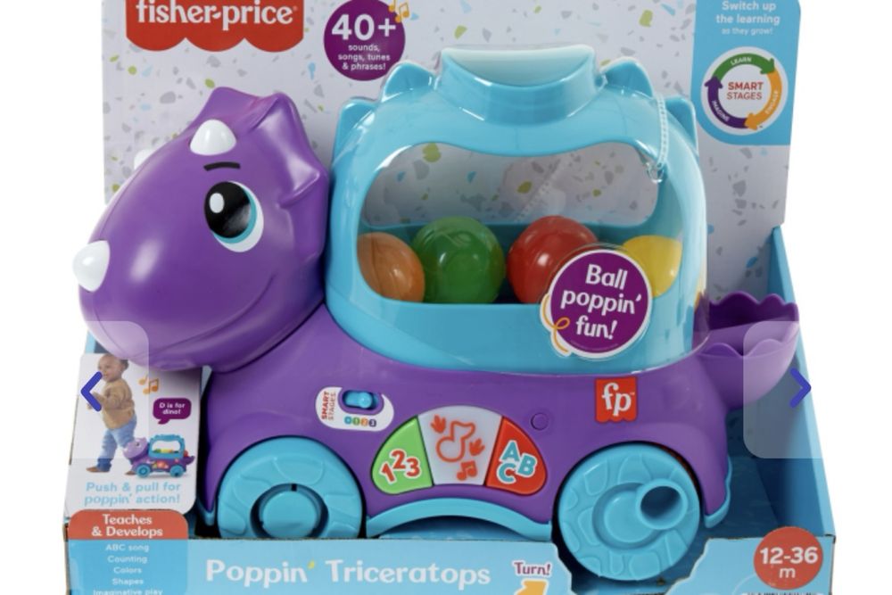 Каталка fisher price веселий трицератопс