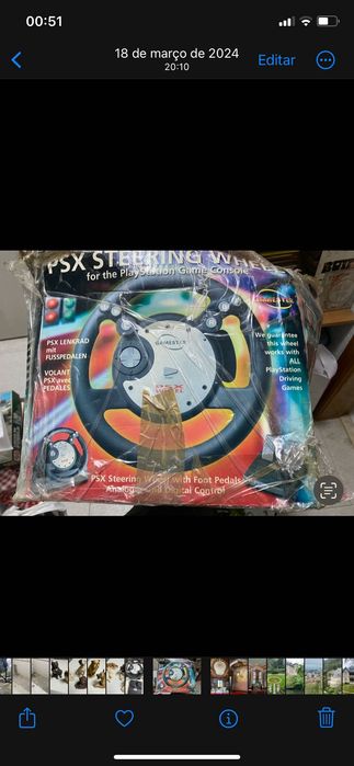 Volante e pedal para PlayStation, antigo mas sem uso psx wheel