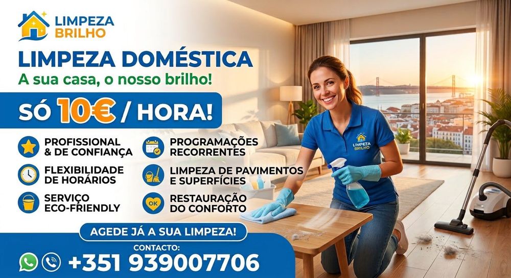 Limpeza doméstica Profissional-10€/hora