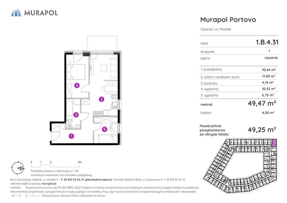 3-pokojowy apartament inwestycyjny 49m2 + balkon