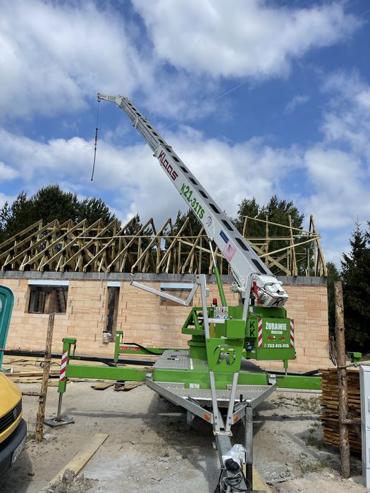 Żuraw Klaas K 21-31 TSH  z podestem roboczym.