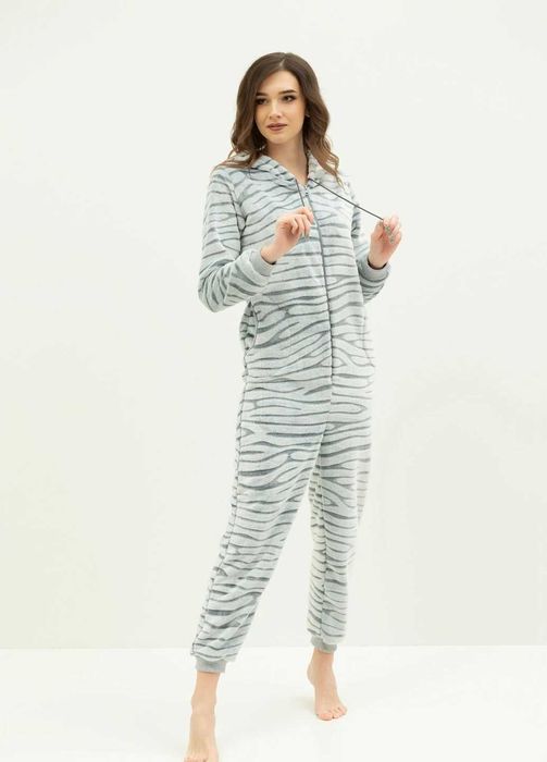 Сіра всесезона піжама Кігурумі / Зебра