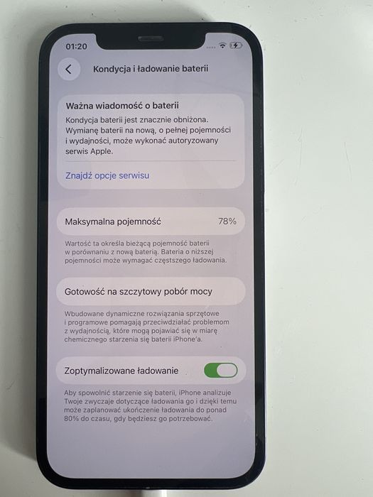 Iphone 12 bateria 78% stan bardzo dobry