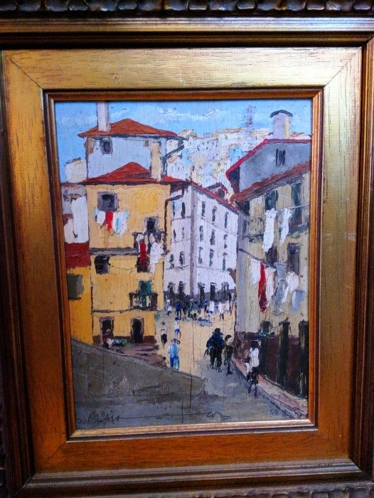 Quadro Óleo Sobre Madeira Pedro Olaio