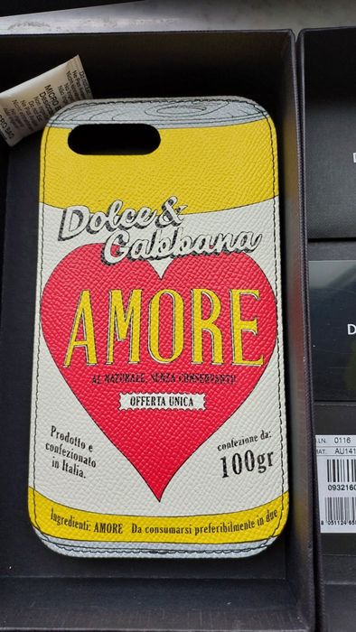 Dolce & Gabbana кожаный чехол для iPhone 7/8 Plus с принтом Amore.