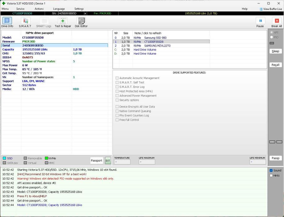Crucial P3 CT1000P3SSD8 1Tb з радіатором та адаптером