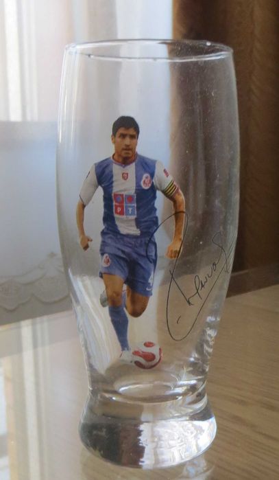 Antiguidades - Copo Oficial Pedro Emanuel, autografado com caixa