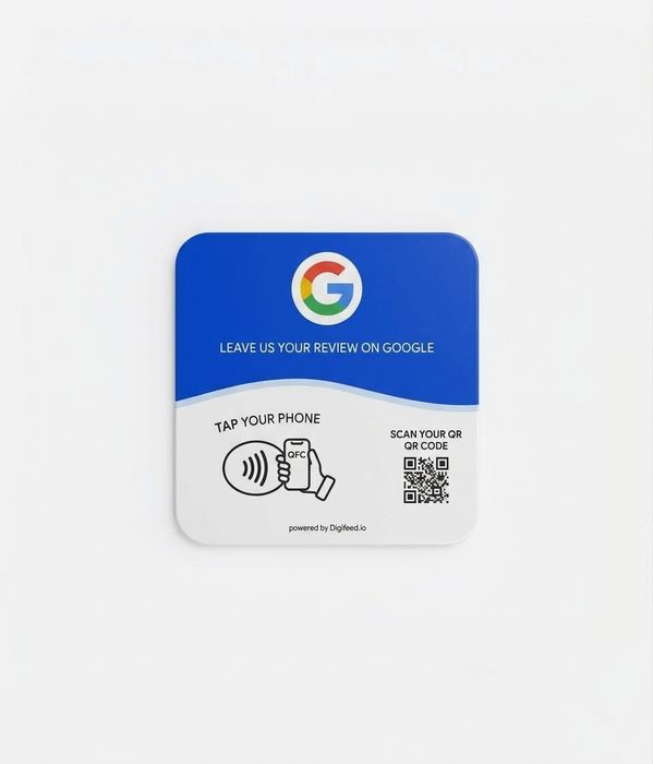 Expositores Placa Google Reviews NFC + QR Code (Avaliações)