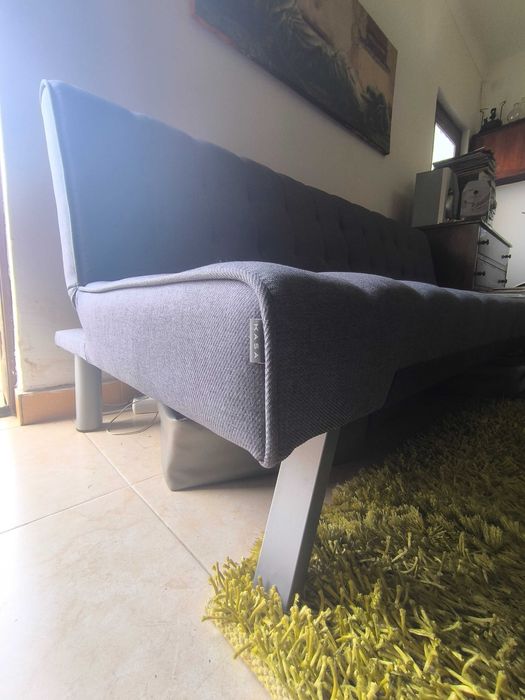 Sofá Cama 3 Lugares Cinza Click Clack KASA