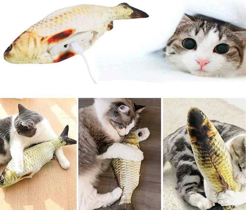 Vários peixes interativos brinquedo para gatos com MOVIMENTO - NOVO