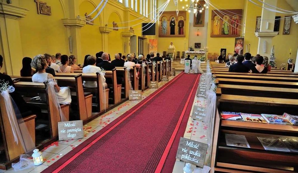 Tabliczki Hymn Miłości na Wesele jak Suknia Ślubna Kwiaty Dekoracje