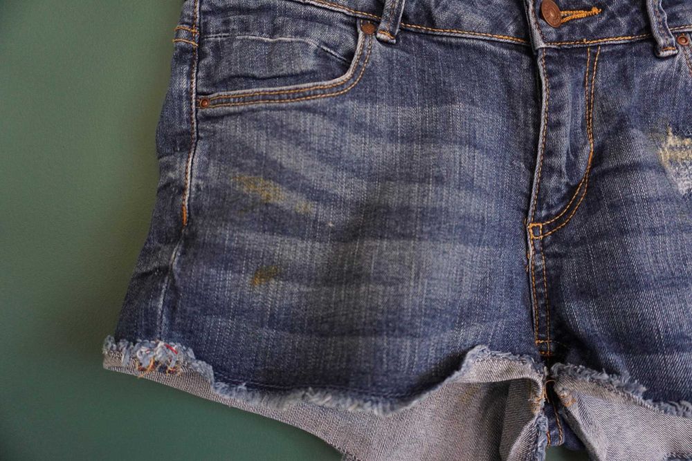 Spodenki shorty szorty jeansowe M 38 dżinsowe krótkie postrzępione