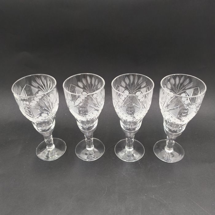 Kieliszki Kryształowe Szklane Vintage Retro