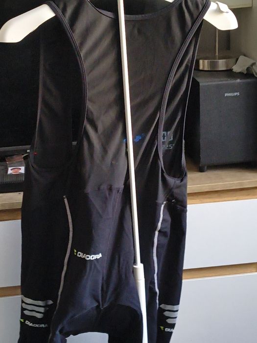 Leginsy rowerowe z wkładką, na szelkach Diadora rozmiar L