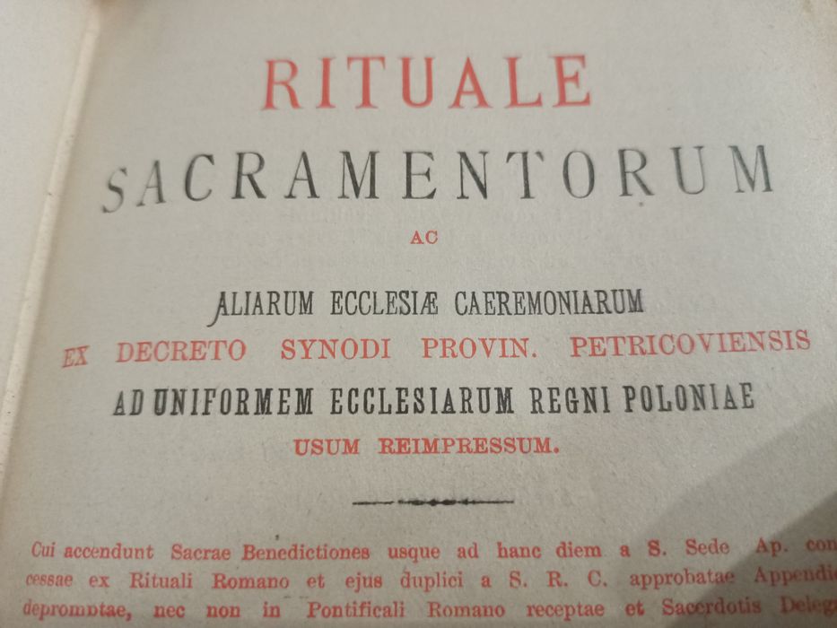 1892 Rituale sacramentorum ac aliarum ecclesiae caeremoniarum