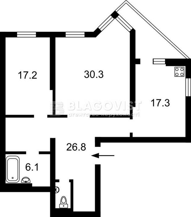 2-кімнатна квартира за адресою вул. Саперно-Слобідська (площа 102,9 м²) - Atlanta.ua - фото 2