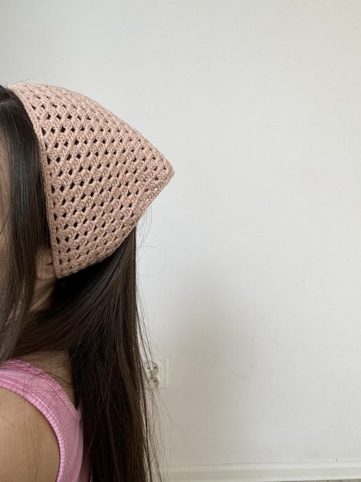 Chusteczka na głowę damska na szydelku Handmade