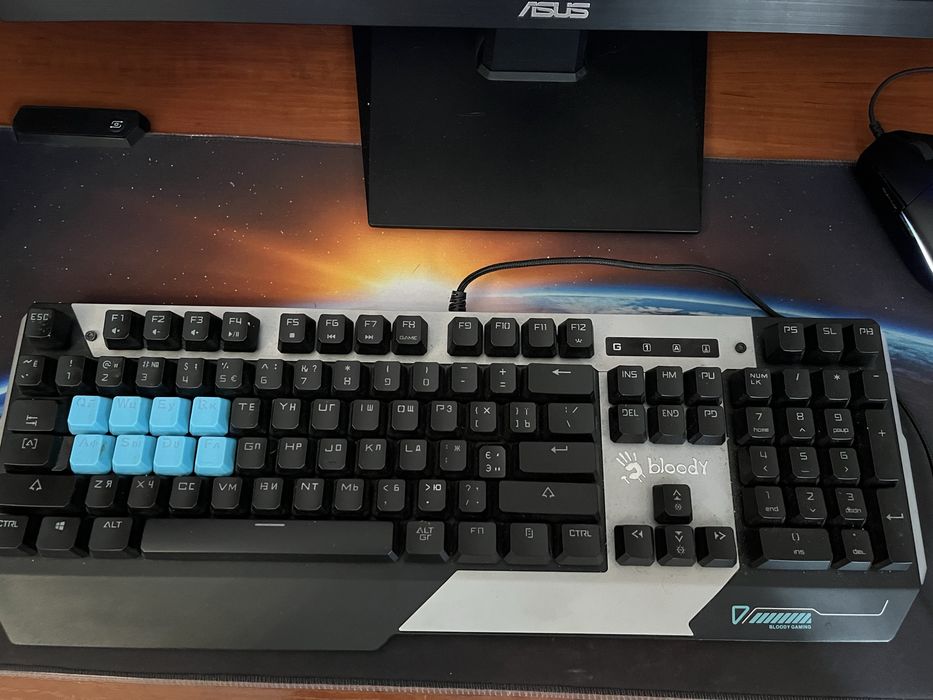 Клавіатура A4Tech Bloody B865 LK Red Gun Grey