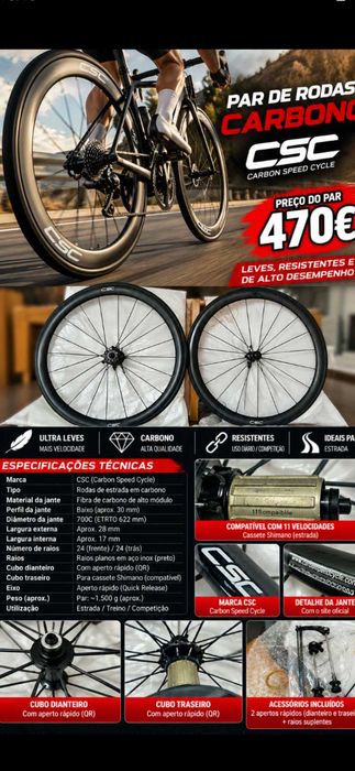 Rodas carbono 2 unidades 470€. Oportunidades