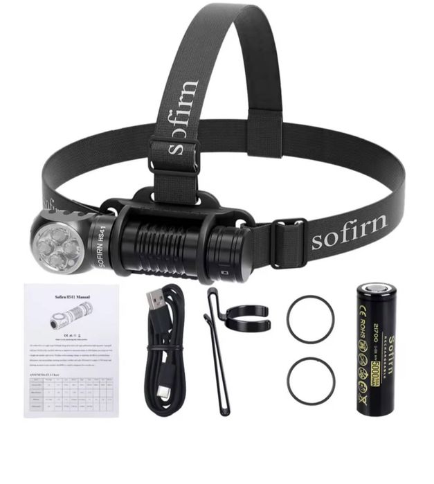 Налобний ліхтар Sofirn HS41 з АКБ 21700 usb type-c QC2.0