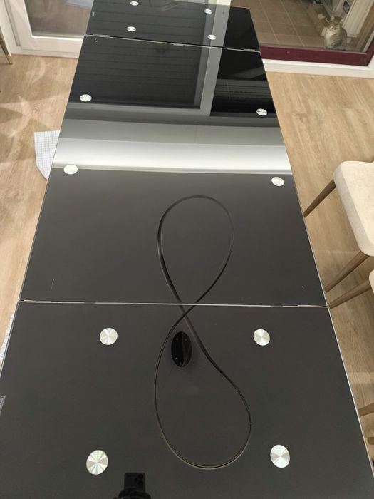 Mesa extensível de vidro temperado