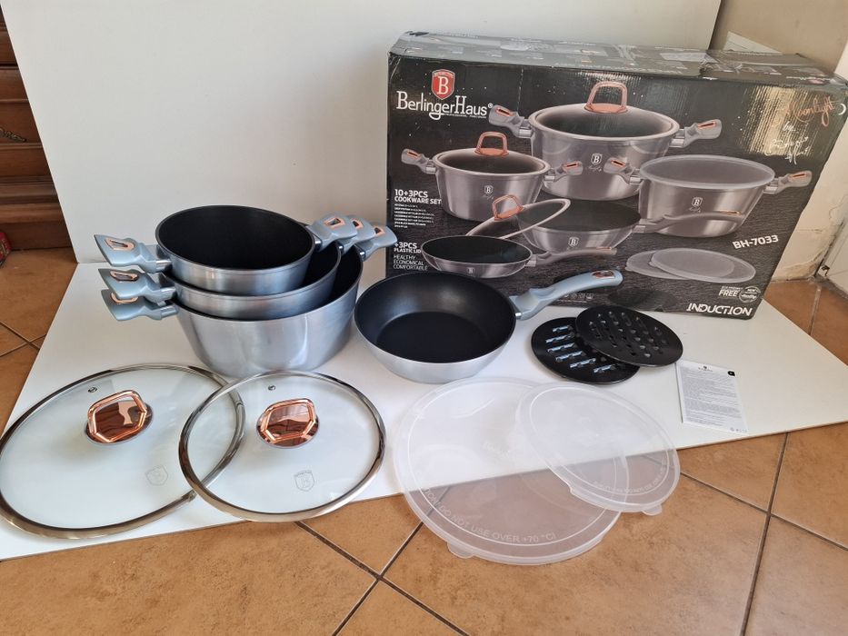 Berlinger Haus Moonlight zestaw garnków BH-7033 szaro-błękitny 10sztuk