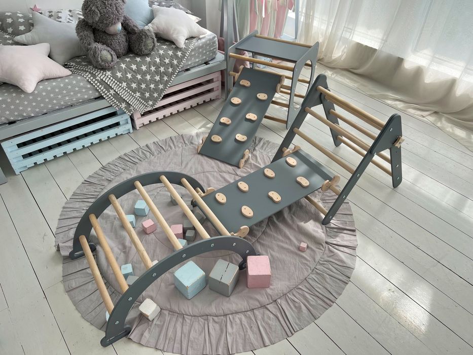 Спортивний комплекс Монтессори  Гірка + Арка Піклер Матрас ( подушка)