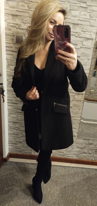 Elegancki Płaszcz damski jesienno zimowy S