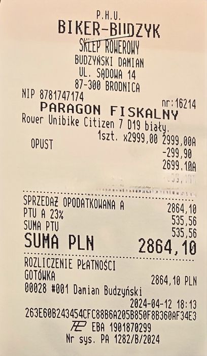 Rower unibike Stan bardzo dobry