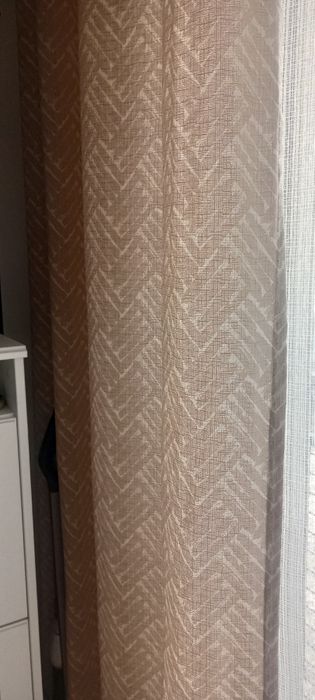 Nowoczesne zasłony beżowe jak len 2szt 140x247