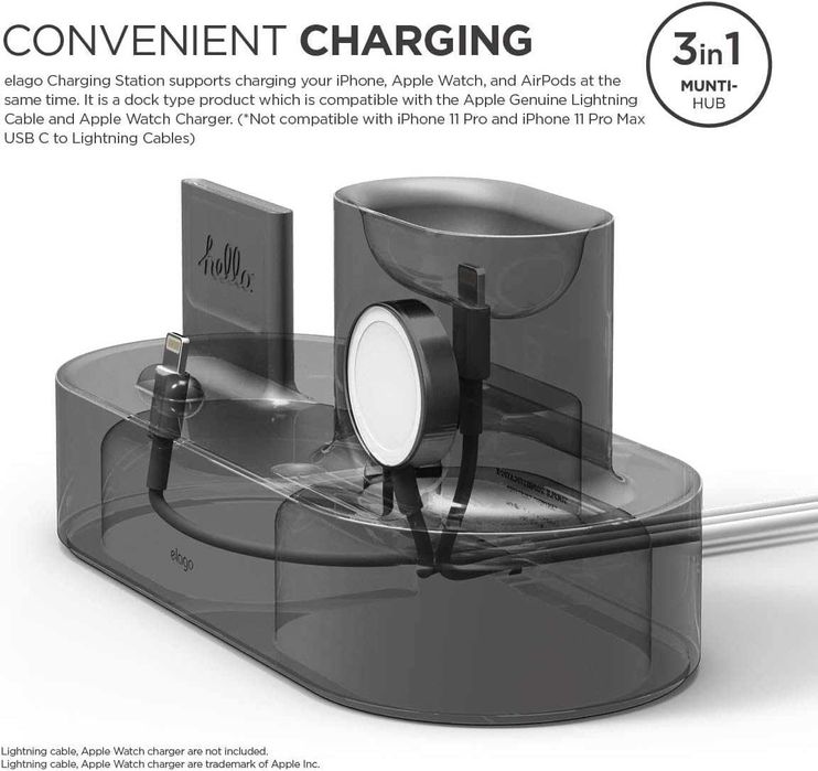 Estação de carregamento elago 3 em 1 para iPhone e Apple watch