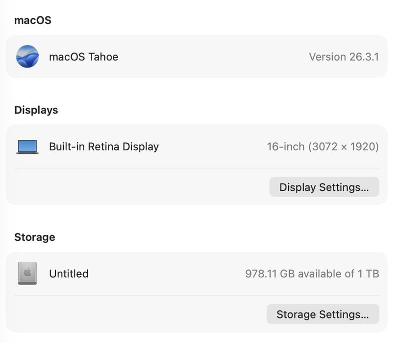 MacBook Pro 16’ 2019 Intel i9 32Gb 1Tb SSD Redeon 5300 4Gb