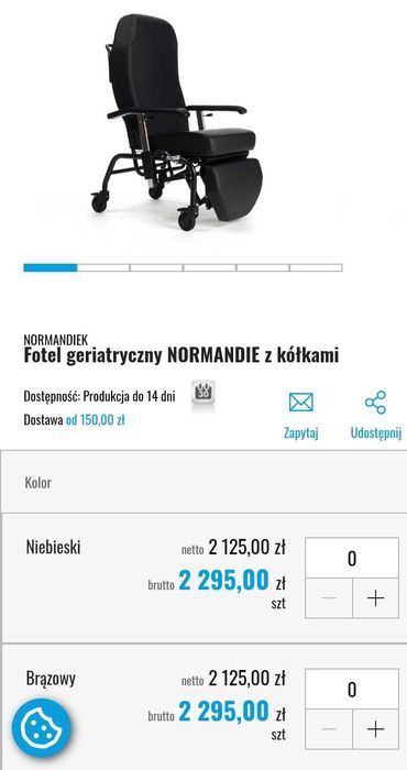 Wózek pielęgnacyjny- fotel inwalidzki