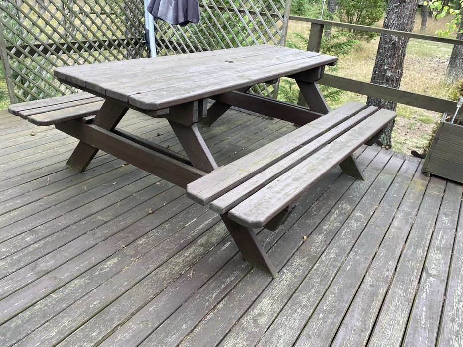Ława drewniana ogrodowa stół z ławkami ławki komplet