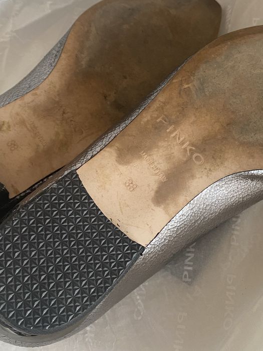 Pinko oryginalne Baleriny skóra  Grey metalik