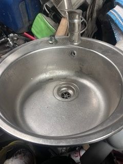 Zlew okrągły z baterią i syfonem 50cm