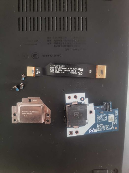 Porta Ethernet RJ45 Lenovo T495 c/ Cabo e Parafusos Para Thinkpad t495