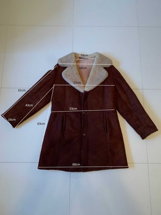 Kożuch długi brązowy stan idealny