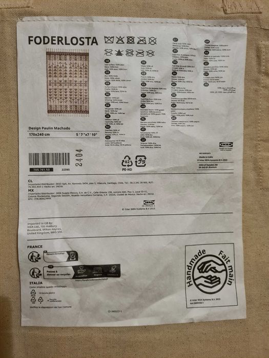50Nowy dywan Ikea Foderlosta 170x240cm