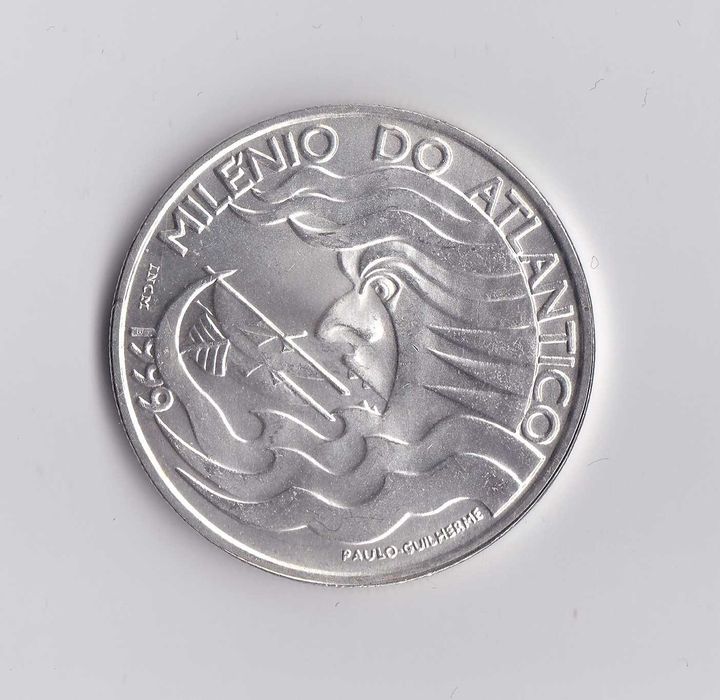 moeda de prata comemorativa 1000 escudos 1999 Milénio do Atlântico
