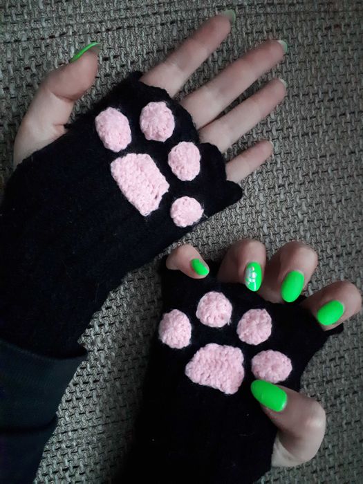 Rękawiczki Mitenki Eleganckie Czarne na Prezent