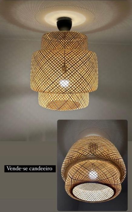 Candeeiro bambu com padrao