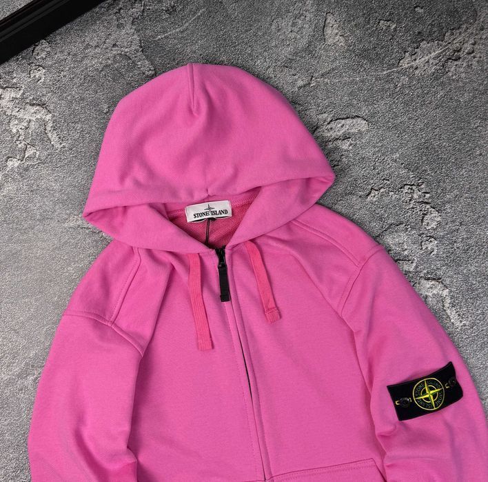Зіп-худі Stone Island рожевий зип-худи Стон Айленд Стоун Айленд кофта худи стоник pink чоловіча жіноча унисекс спортивна кофта худі рожевий одяг