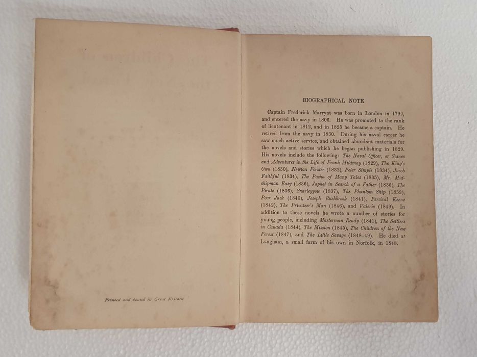 Livro The Children of the New Forest by Captain Marryat, anos 20
