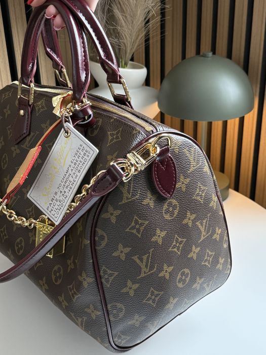 Сумка Louis Vuitton Speedy 30 бургунді