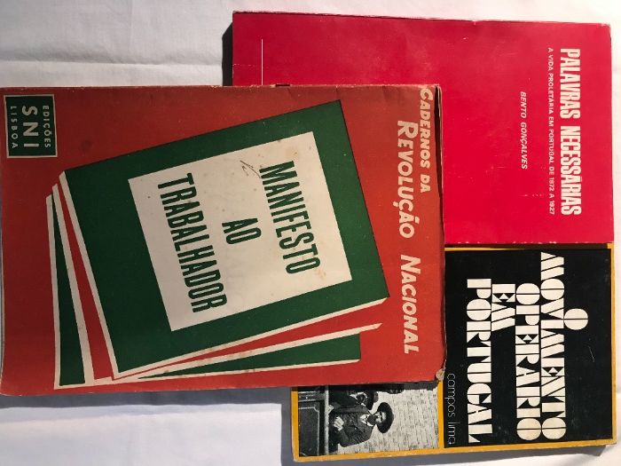 3 livros politicos Palavras Necessárias+Movimento do proletariado+Mani