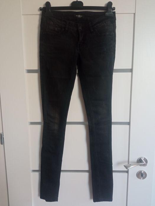 Spodnie rurki z przetarciami XS grafitowe